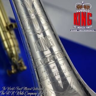 Vintage King H.  N.  White Silver Tone Master Model Cornet Wow