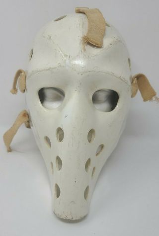 Rare Custom Vintage Fiberglass Hockey Goalie Full Face Mask (mike Liut)