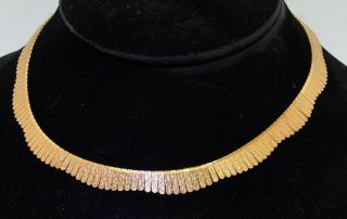 Vintage Heavy 18k Gold Elegant High Fashion Formal Florentine Necklace