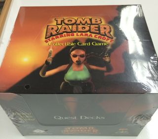 1999 Tomb Raider Lara Croft Trading Card Game Starter Deck Box (5,  5 Decks) X 3