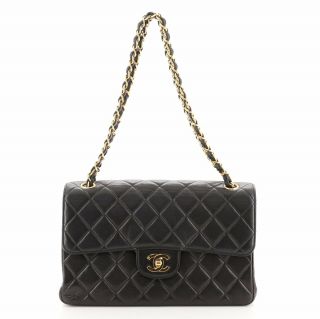 Chanel Vintage Double Sided Flap Bag Quilted Lambskin Small