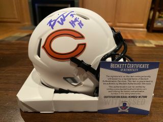 Brian Urlacher Signed Chicago Bears Lunar Eclipse Mini Helmet Hof 18 Beckett