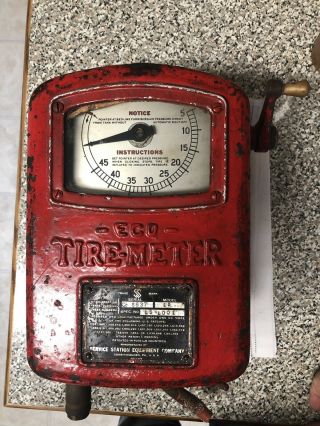 Rare Eco Tire Meter Air Model 15 Air Gauge Vintage Gas Station Classic