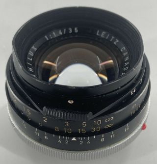 Leica Leitz Canada Summilux 35mm F/1.  4 Lens For Leica M Rare Vintage