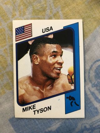 Vintage 1986 Supersport Panini Mike Tyson Boxing Sticker Card Rc Rookie Ex