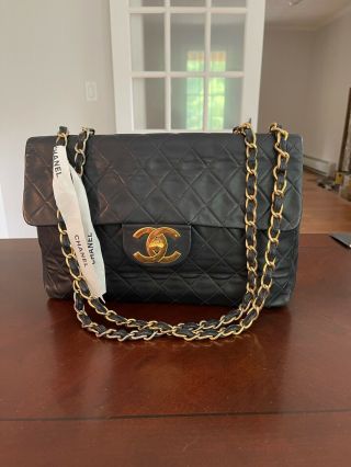 Auth Chanel Cc Matelasse Chain Shoulder Bag Leather Black Vintage (47470)