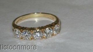 Vintage Estate 18k Gold Tiffany & Co Band 1.  5ct Anniversary Ring Israel 5 Stone