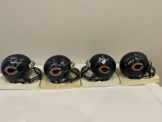 1985 Chicago Bears Signed Mini Helmets Perry,  Hampton,  Dent,  Mcmichael