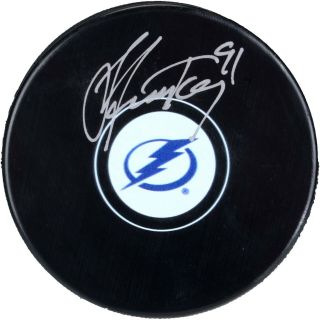 Steven Stamkos Lightning Autographed Hockey Puck - Fanatics