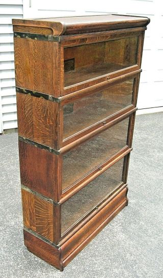Antique Quartersawn Tiger Oak " 299 " Globe Wernicke Barrister Stacking Bookcase