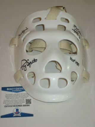 Tony Esposito Signed Goalie Mask W/ Beckett & 3 Inscriptions