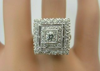 Art Deco Vintage 14k White Gold 1.  00 Ct Diamond Ring Antique