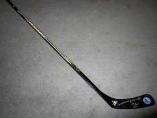 Mike Lange Pittsburgh Penguins Autographed Signed Hockey Stick W/ Hof B