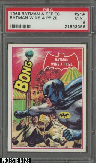 1966 Topps Batman A Series 21a Batman Wins A Prize Psa 9