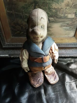 Rare Antique Steiff Gnome Dwarf Figure C1910 Toy Doll Ear Button