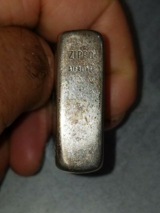 Vintage Sterling Silver - EMR - ZIPPO LIGHTER Very Rare 3 hinges 5