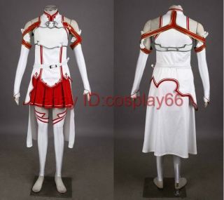 Sword Art Online Sao Asuna Yuuki Anime Cosplay Costume Custom Any Size