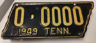 Vintage 1949 Tennessee Sample License Plate Tag Rare Tenn Tn