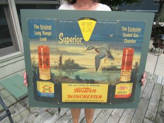 Vintage Winchester Western Shells Bi - Fold Cardboard Advertising Sign