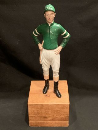 Vintage The " 21 " Club York Nyc Horse Jockey H Kauffman Statue Figure Bookend