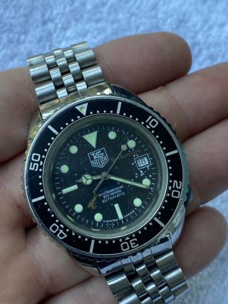Rare Vintage Tag Heuer Deep Dive Spirotechnique 180.  023 Diver Watch For Repair