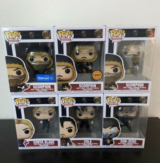 Mortal Combat Funko Pop Complete Set With Chase,  Exclusive