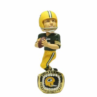 Bart Starr (green Bay Packers) Bowl I Ring Base Nfl Bobblehead 360
