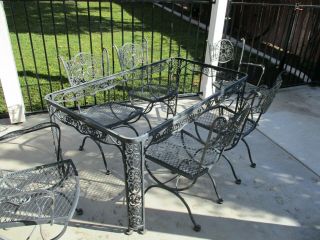 Vintage Wrought Iron Woodard,  Andalusian Dining Set Or Patio Set