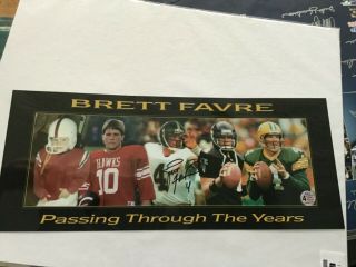 Brett Favre “passing Through The Years” Signed Picture W/coa 8x18