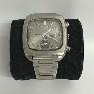 SEIKO MONACO 7016 - 5001 Men ' s Vintage 1970 ' s Automatic Chronograph Silver Watch 2