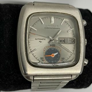 SEIKO MONACO 7016 - 5001 Men ' s Vintage 1970 ' s Automatic Chronograph Silver Watch 3