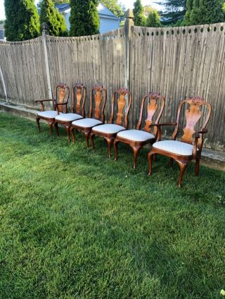 Set Of 6 STICKLEY Mahogany Philadelphia Queen Anne Dining Room Chairs 2