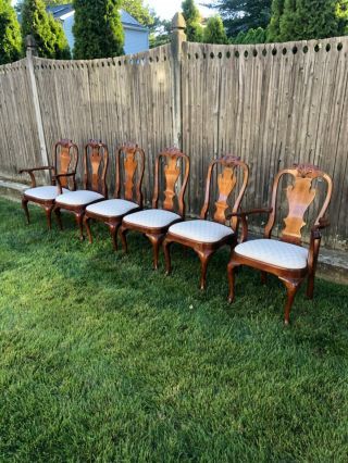 Set Of 6 STICKLEY Mahogany Philadelphia Queen Anne Dining Room Chairs 3
