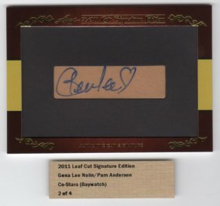 Gena Lee Nolin Pam Pamela Anderson Baywatch 2011 Leaf Cut Signature Edition 2/4