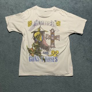 1992 Metallica Guns N Roses Tour Shirt Rare Vintage L/xl Metal Band Music Shirt