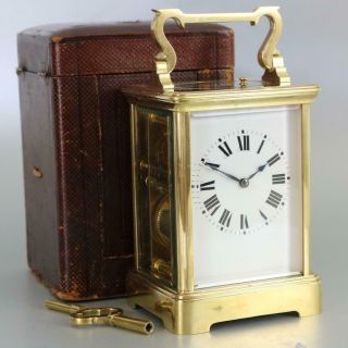 Antique Petite Sonnerie French Carriage Clock 1/4 Chiming & Repeating On 2 Gongn