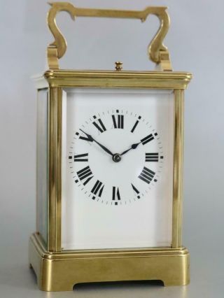 ANTIQUE PETITE SONNERIE FRENCH CARRIAGE CLOCK 1/4 chiming & repeating on 2 gongn 2