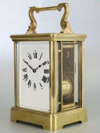 ANTIQUE PETITE SONNERIE FRENCH CARRIAGE CLOCK 1/4 chiming & repeating on 2 gongn 5