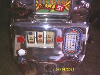 Vintage Jennings Standard Chief Five Cent Slot Machine w/key - NEEDS SOME WORK 3