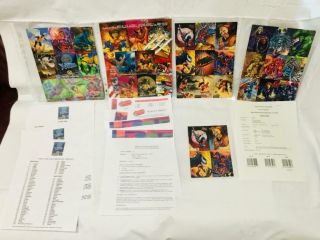1995 Marvel Spiderman Sample Cards & Marvel X - Men Premier Edition Sell Sheets