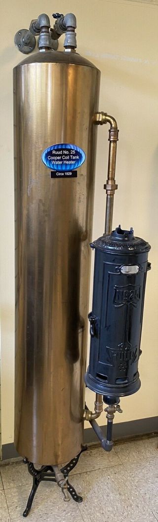 Vintage Antique Ruud Gas Hot Water Heater Model 25 Circa 1929