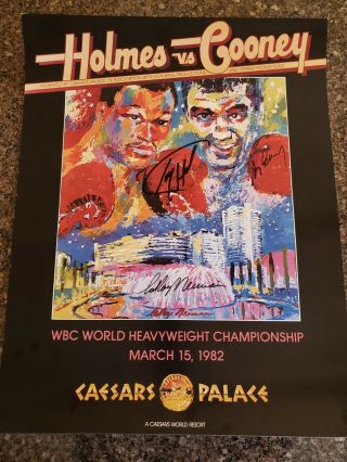 Larry Holmes And Gerry Cooney Signed Boxing Poster
