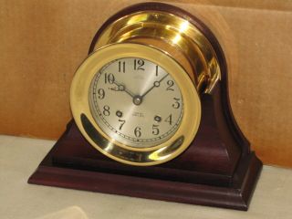 Chelsea Vintage Ships Bell Clock 4 1/2 " Dial 1956 Negus Restored
