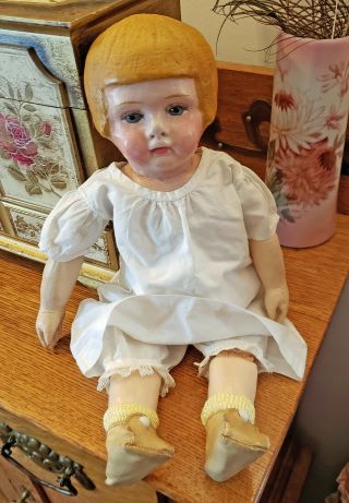 Martha Chase Cloth Doll Oil - Painted Cloth Character Doll with Bobbed Hair 6