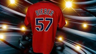 Shane Bieber Autographed Custom Cleveland Indians Red Jersey Jsa Authenticated