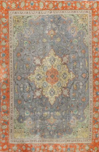 Floral Semi - Antique Traditional Area Rug Wool Hand - Knotted Oriental Carpet 9x12