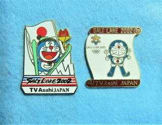 2002 Salt Lake City - Two Tv Asahi Japan Media Pins