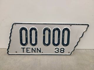 Vintage 1938 Tennessee Sample License Plate Paint Rare,  1956 Tn
