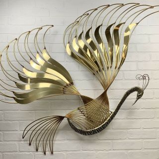Vtg Mcm Curtis Jere Peacock Bird Of Paradise Wall Art Brutalist Sculpture