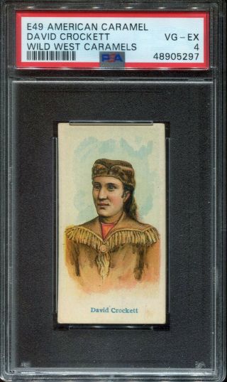 1910 E49 American Caramel David Crockett Wild West Caramels Psa 4 (vg/ex) Card